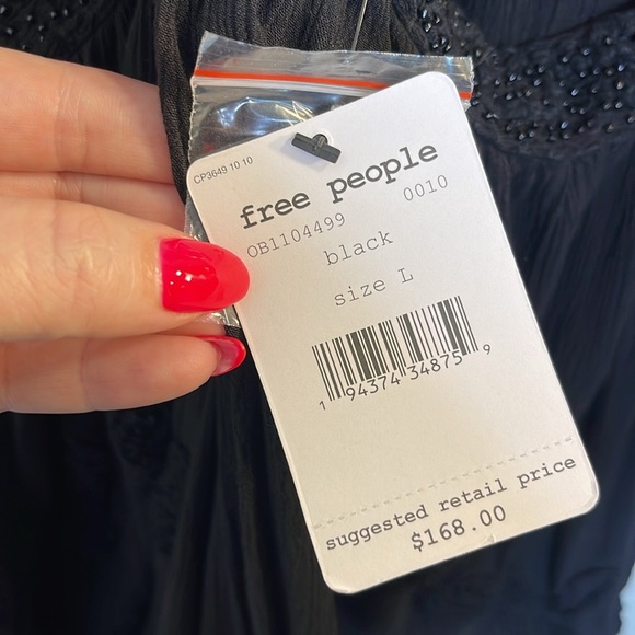 NWT Free People Encrusted Beaded Mesh Mini Dress Sz L - Picture 8 of 9